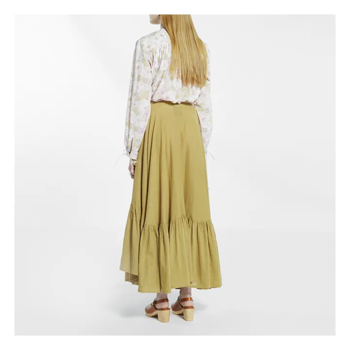 Cotton Crepe Sun Skirt  | Tabacco- Product image n°2