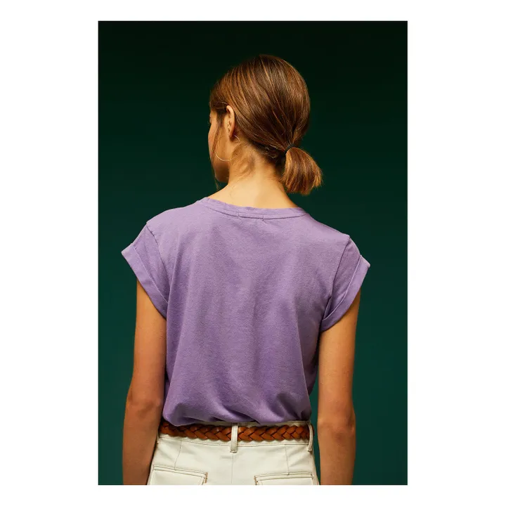 Camiseta Valentin algodón y lino | Violeta- Imagen del producto n°2