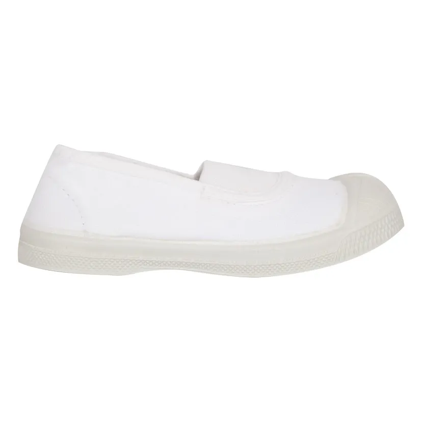 Bensimon White Elastic Vegan Tennis Shoes