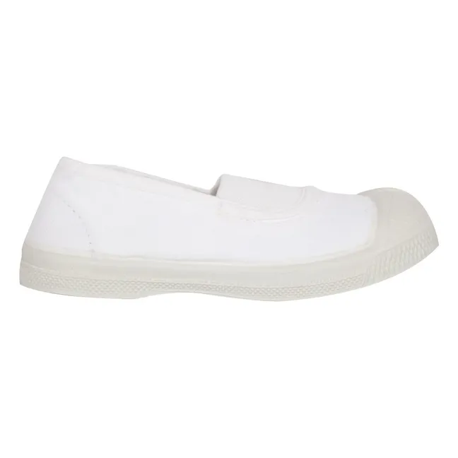 Elastic Vegan Tennis Shoes  | White