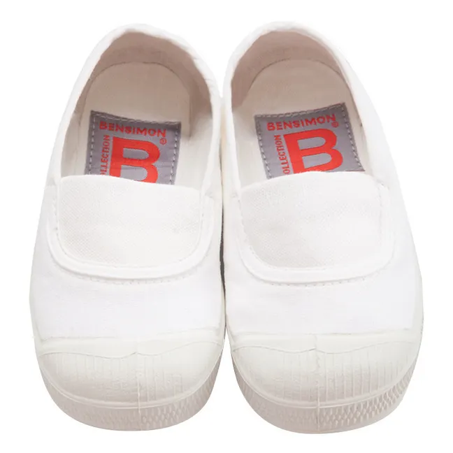 Elastic Vegan Tennis Shoes  | White