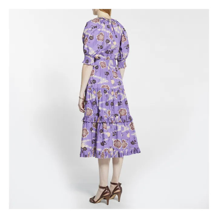 Dasha Popelin Print Dress  | Purple- Product image n°2