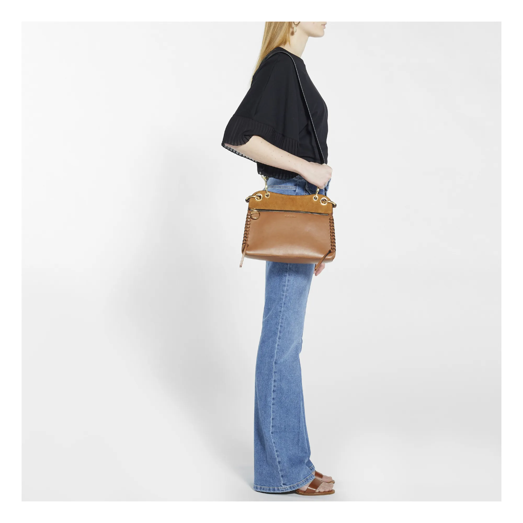 Chloe Caramel leather medium Deia handbag