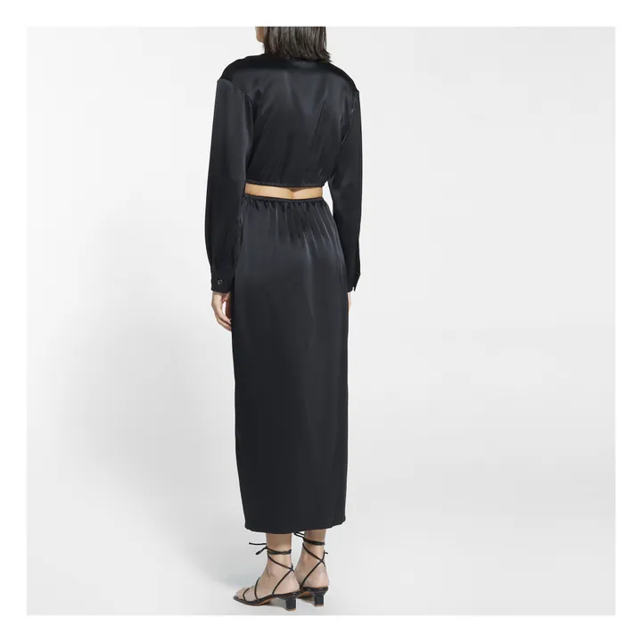 Noor Satin Dress  | Black- Product image n°2