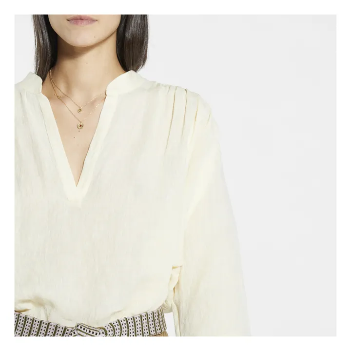 Piana Linen Blouse  | Straw Yellow- Product image n°4