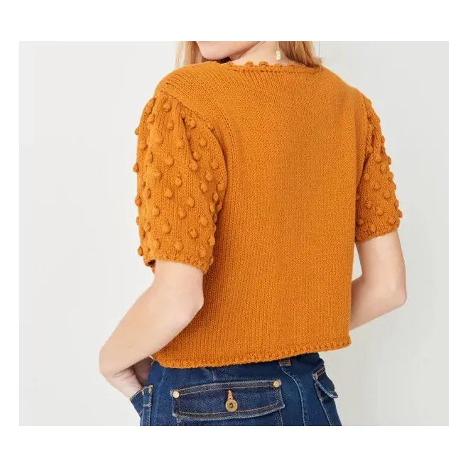 Boreas Cropped Embroidered Jumper  | Tabacco- Product image n°5