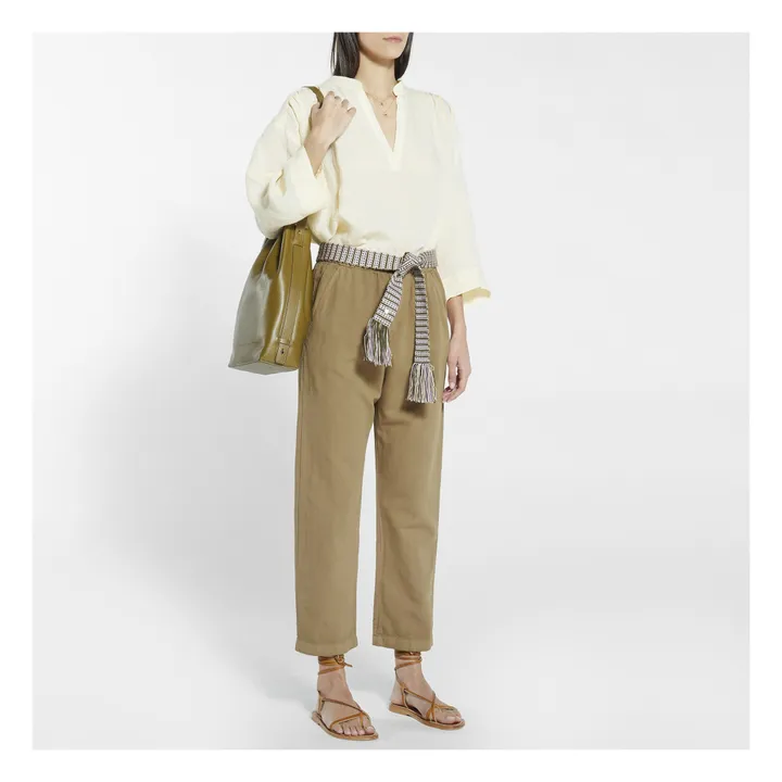 Piana Linen Blouse  | Straw Yellow- Product image n°2