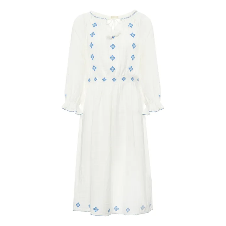 Kleid aus Bio-Baumwolle Folk - Damenkollektion  | Weiß- Produktbild Nr. 0