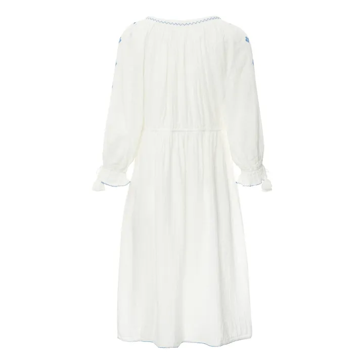 Kleid aus Bio-Baumwolle Folk - Damenkollektion  | Weiß- Produktbild Nr. 2