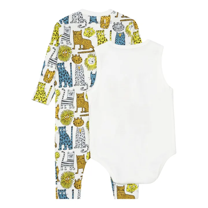 Pijama + Body algodón orgánico Felinos | Crudo- Imagen del producto n°1