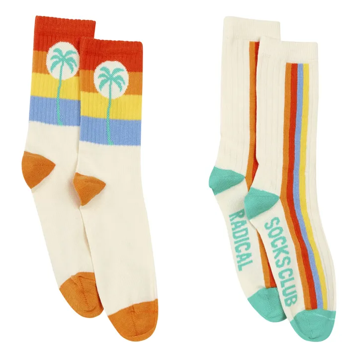 Palm Tree & Radical Socks - Pack of 2 | Off white- Product image n°0