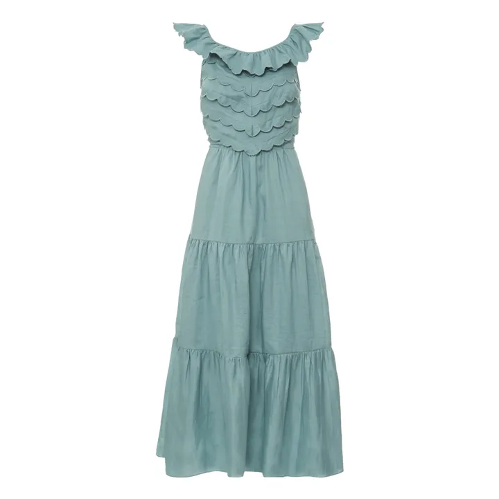 Shannon Scalloped Dress  | Green water- Product image n°0