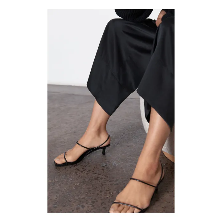 Sandalen mit Absatz Pina Croc | Schwarz- Produktbild Nr. 1