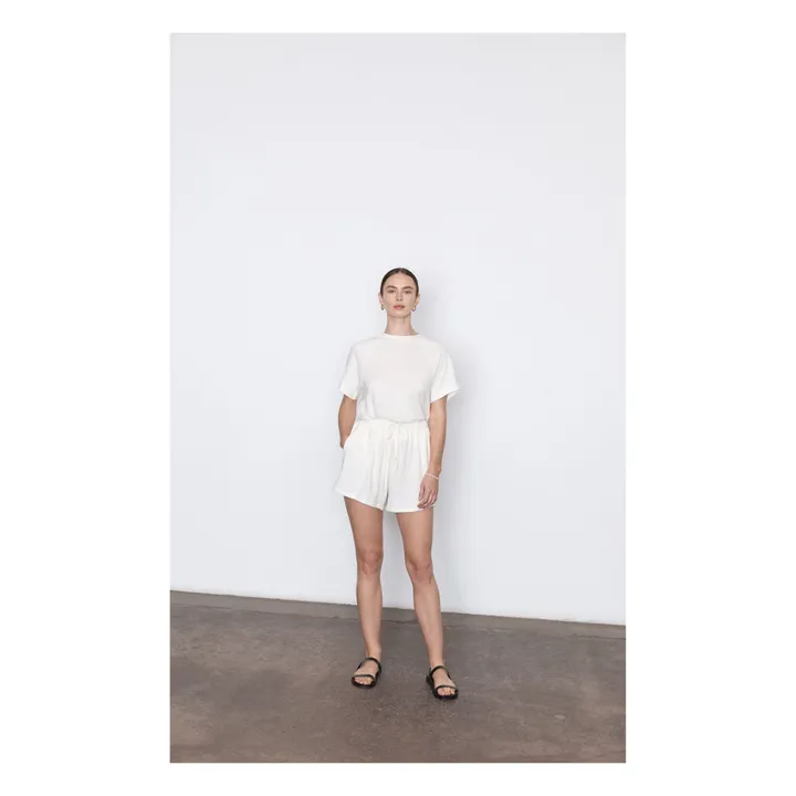Odile Lounge Organic Cotton Shorts  | Ivory- Product image n°1
