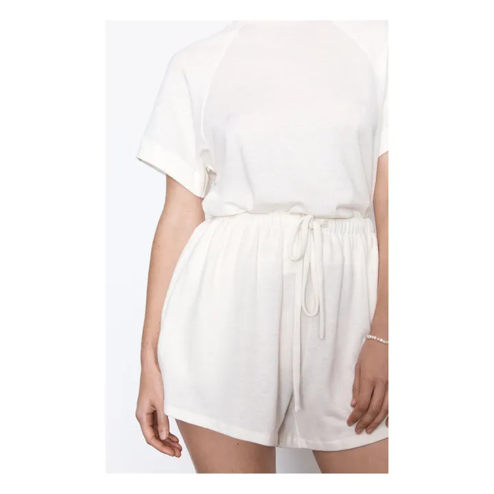 Odile Lounge Organic Cotton Shorts  | Ivory- Product image n°4