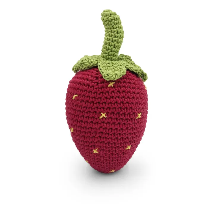 Hochet Fraise en crochet | Rouge- Image produit n°0