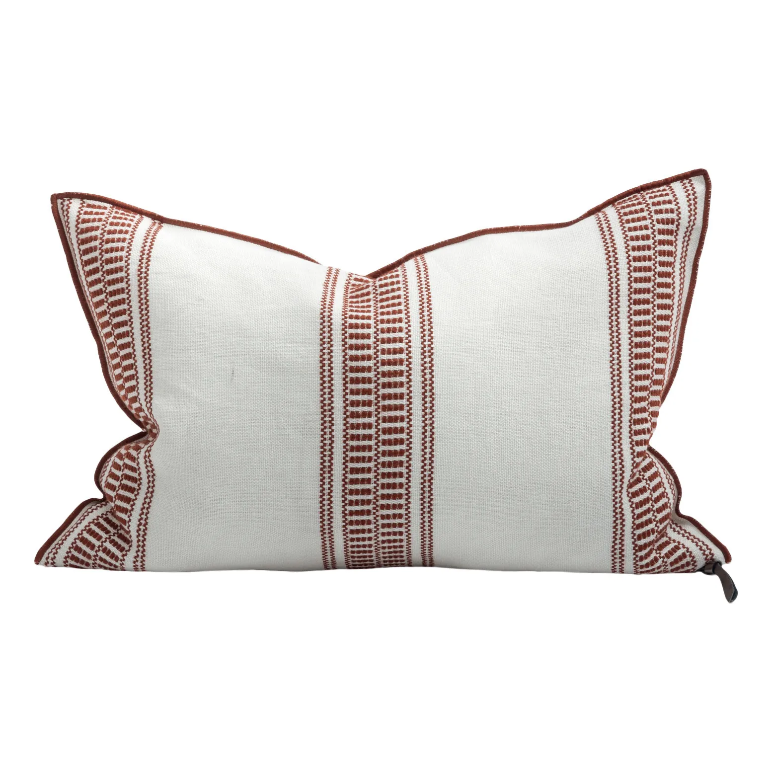 Coussin Vice Versa en toile brodée Cyclades | Argile- Image produit n°0