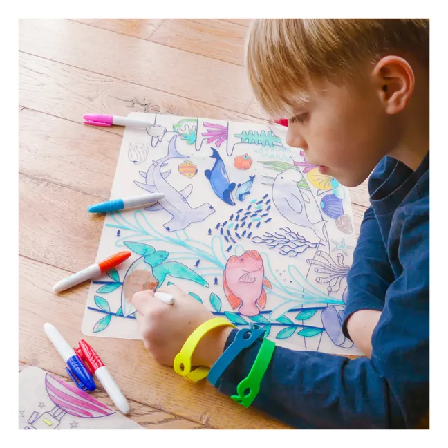 Mantel para colorear Barrera de Coral