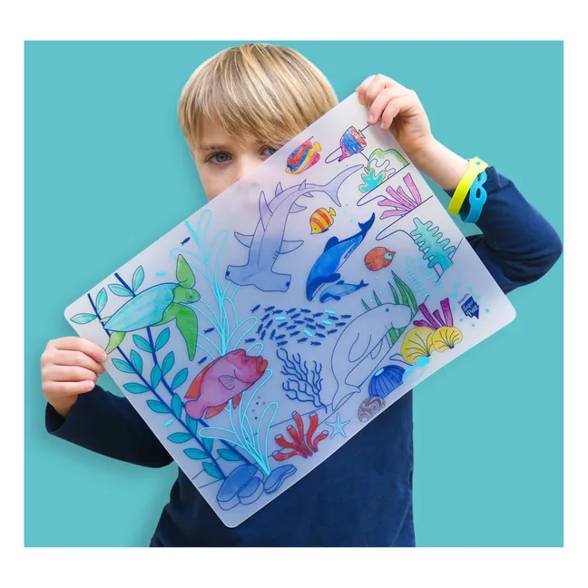 Mantel para colorear Barrera de Coral