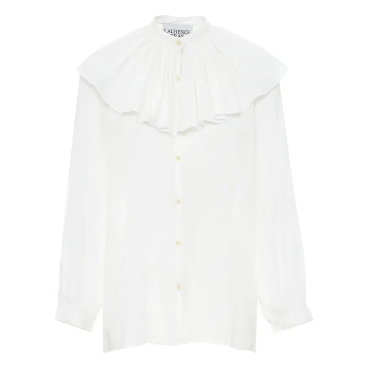 Cotton Crepe Apricot Blouse  | White- Product image n°0