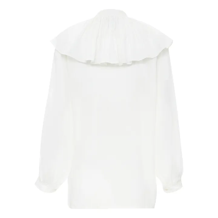Cotton Crepe Apricot Blouse  | White- Product image n°1
