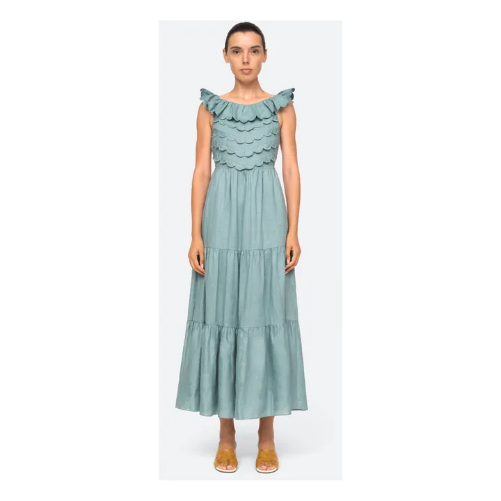 Shannon Scalloped Dress  | Green water- Product image n°1