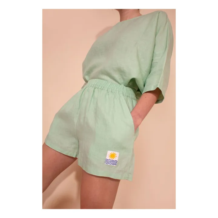 Basic Linen Top  | Jade Green- Product image n°3