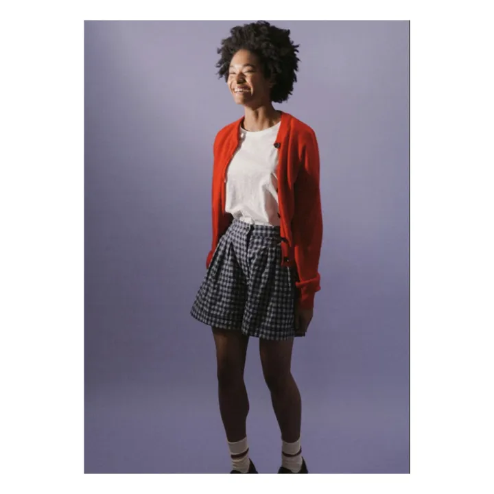 Shorts Walker Carreaux Baumwolle und aus Leinen | Navy- Produktbild Nr. 5