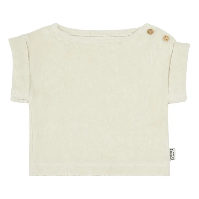 Bay Leaf Organic Cotton Terry Cloth T-shirt  | Off white