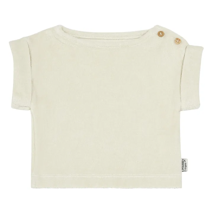 Bay Leaf Organic Cotton Terry Cloth T-shirt  | Off white- Product image n°0