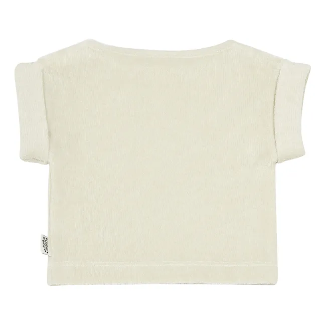Bay Leaf Organic Cotton Terry Cloth T-shirt  | Off white
