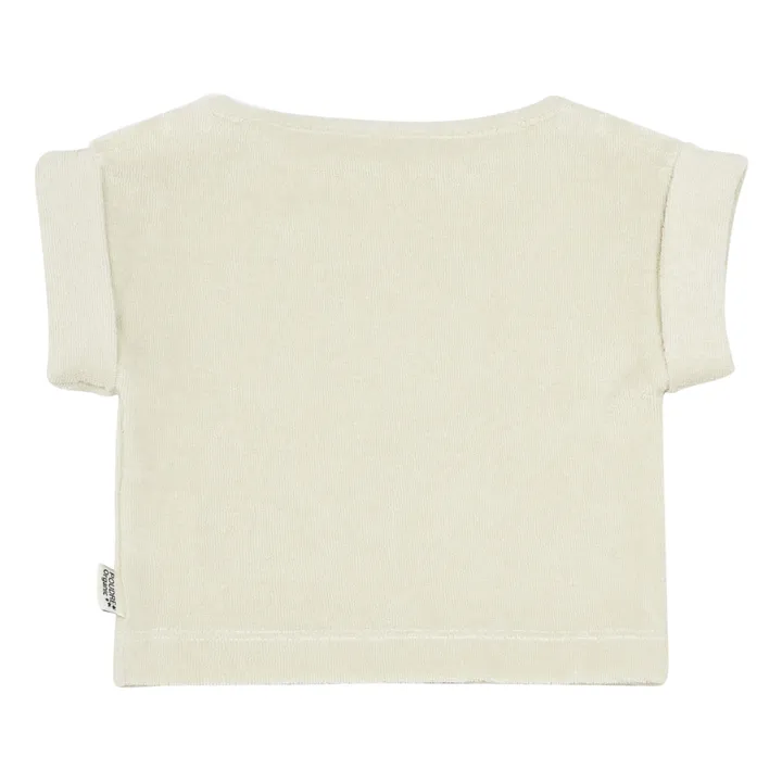 Bay Leaf Organic Cotton Terry Cloth T-shirt  | Off white- Product image n°1