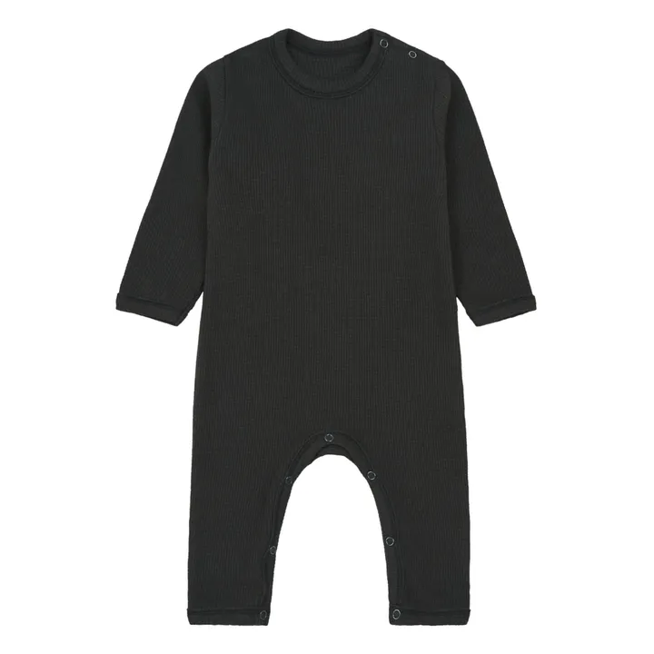 Pyjama Nid d'Abeille Coton Bio Armoise | Noir- Image produit n°0