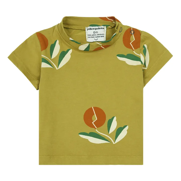 T-shirt in cotone bio Plant | Ocra- Immagine del prodotto n°0