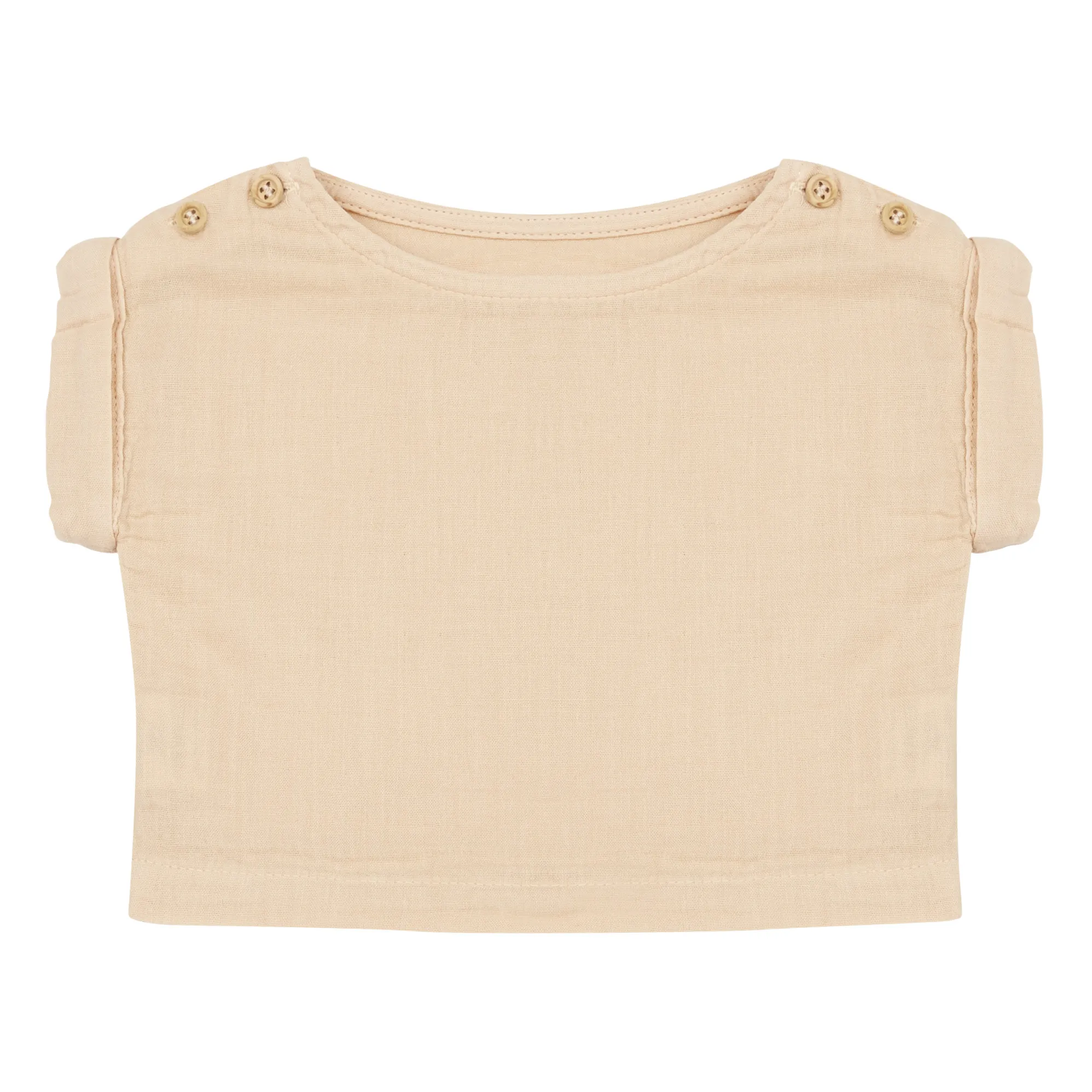 Line Double Organic Cotton Muslin Blouse  | Pink- Product image n°0