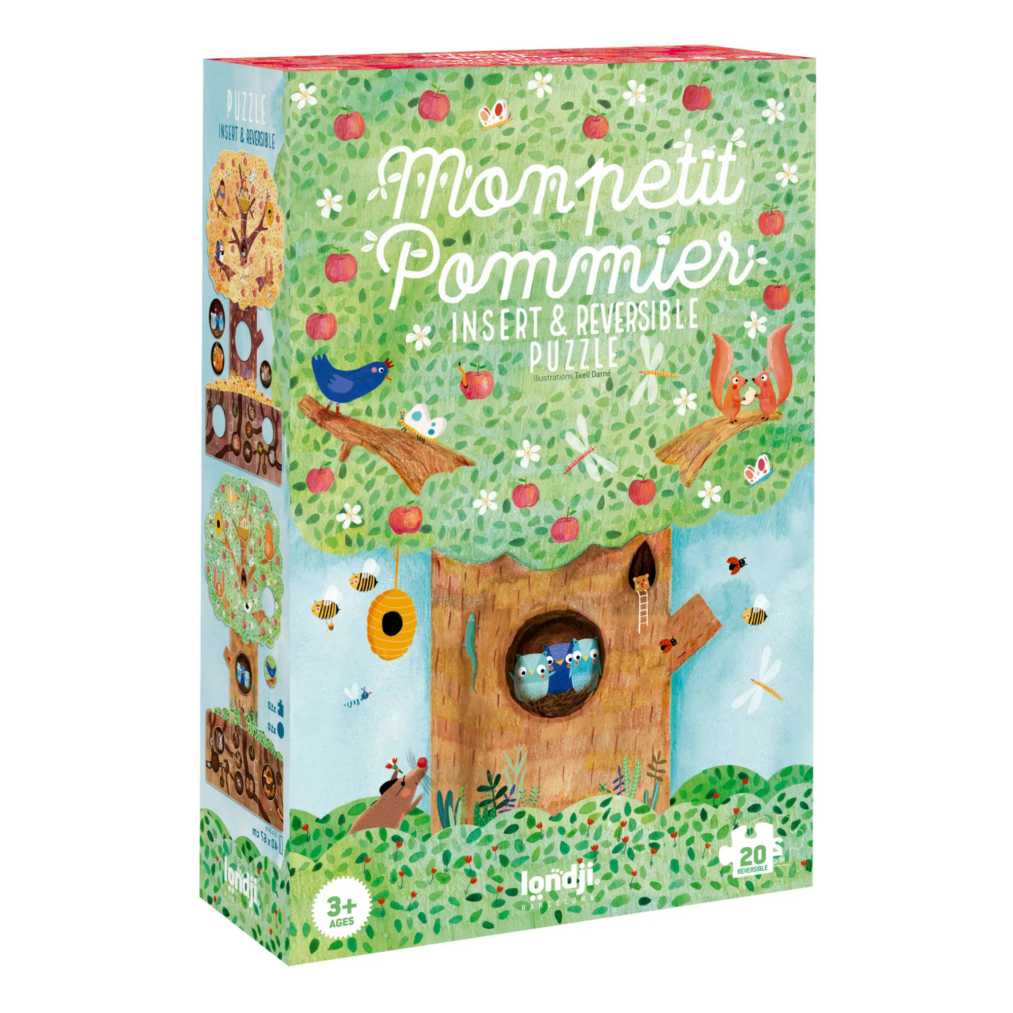 Londji Multicoloured My Little Apple Tree - 20-Piece Reversible Puzzle
