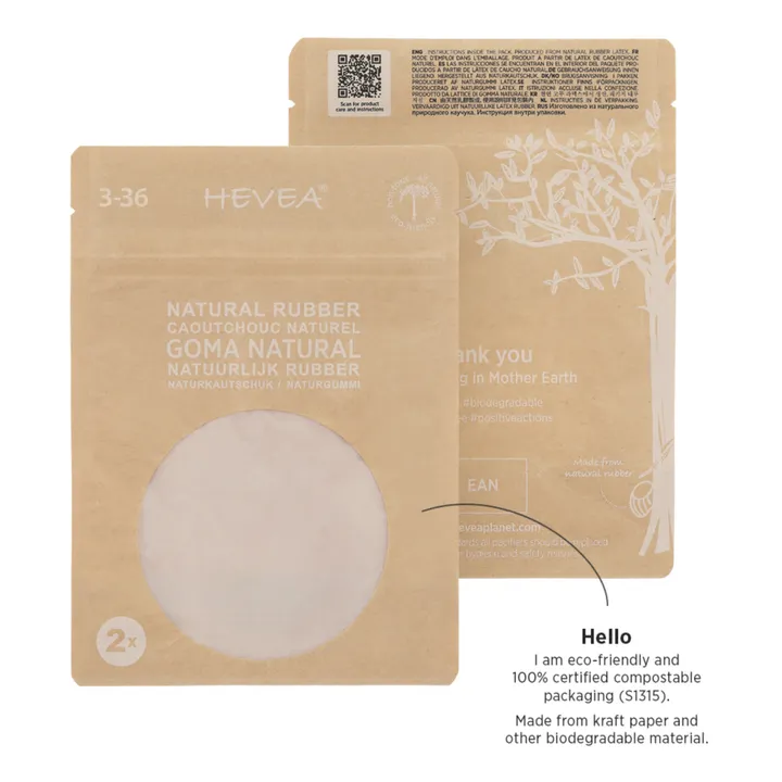 Tétines physiologiques en caoutchouc naturel - Lot de 2 | Beige- Image produit n°6