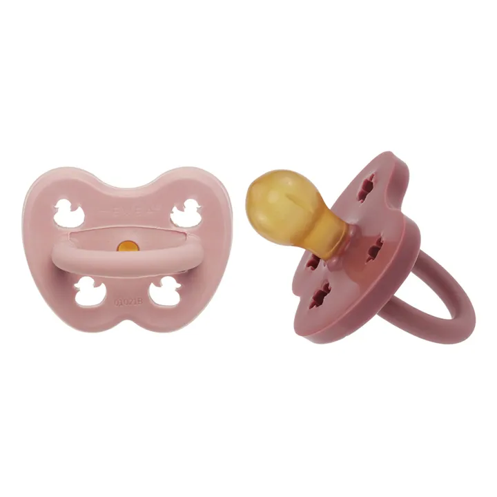 Natural Rubber Round Dummies - Set of 2 | Pink- Product image n°0