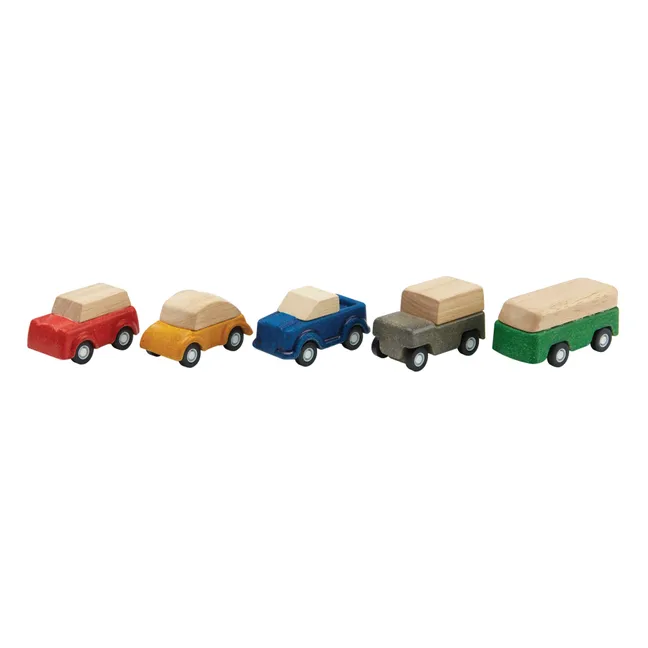 Mini coches de madera - Set de 5