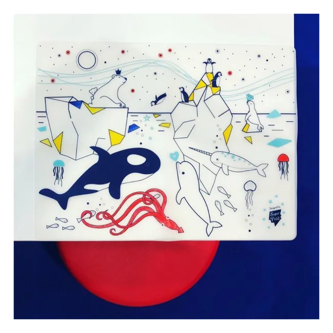 Set de table à colorier avec 5 feutres et un bracelet Sur la banquise