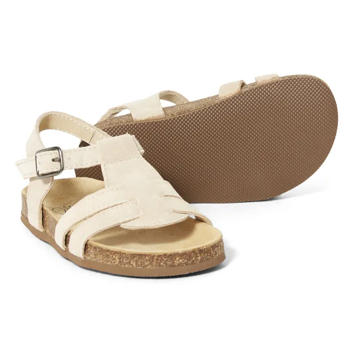 Cork Sole Suede Sandals  | Taupe brown- Product image n°2