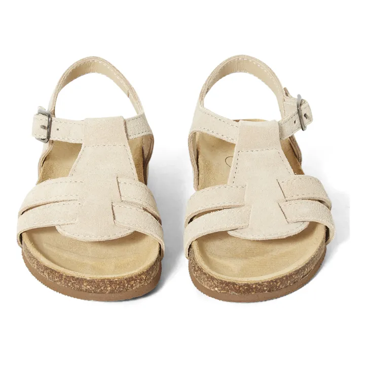 Cork Sole Suede Sandals  | Taupe brown- Product image n°3