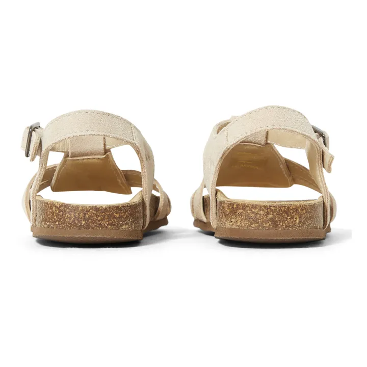 Cork Sole Suede Sandals  | Taupe brown- Product image n°4
