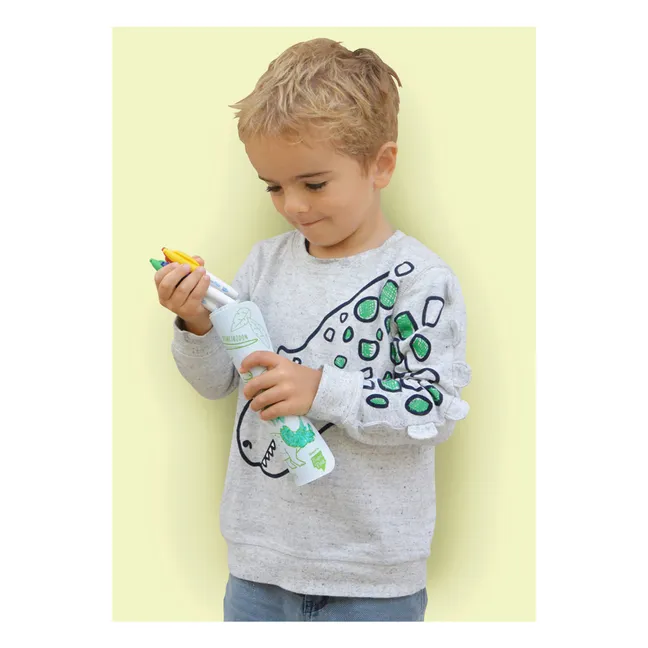 Mini set de table à colorier réversible avec 4 feutres - Dinosaure