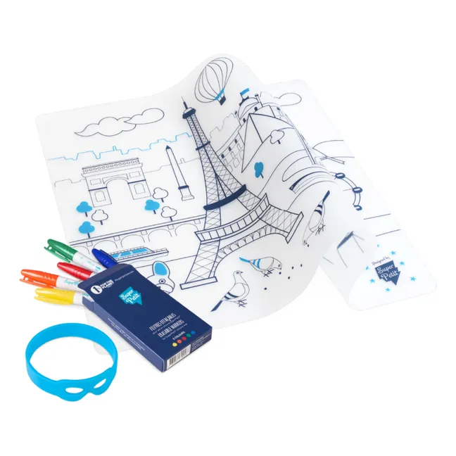 Set de table à colorier avec 5 feutres et bracelet Paris