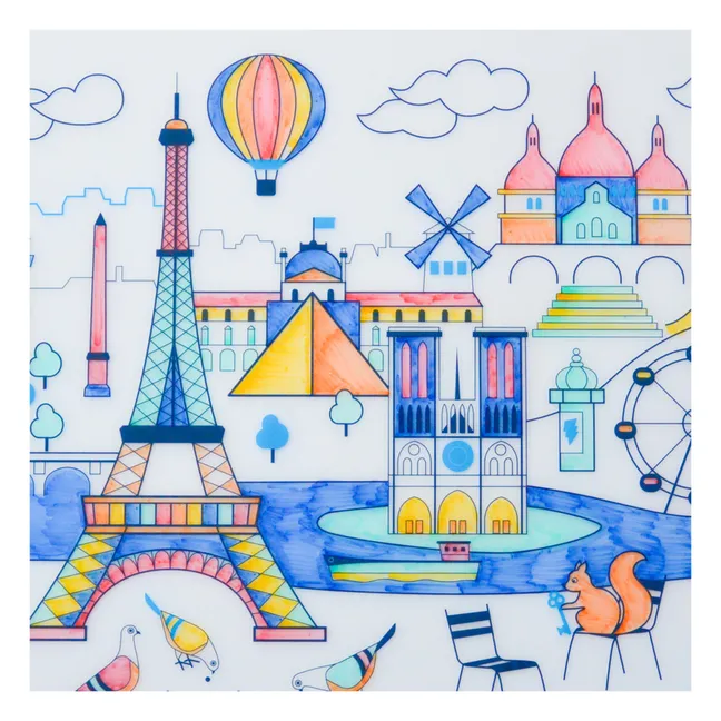 Set de table à colorier avec 5 feutres et bracelet Paris