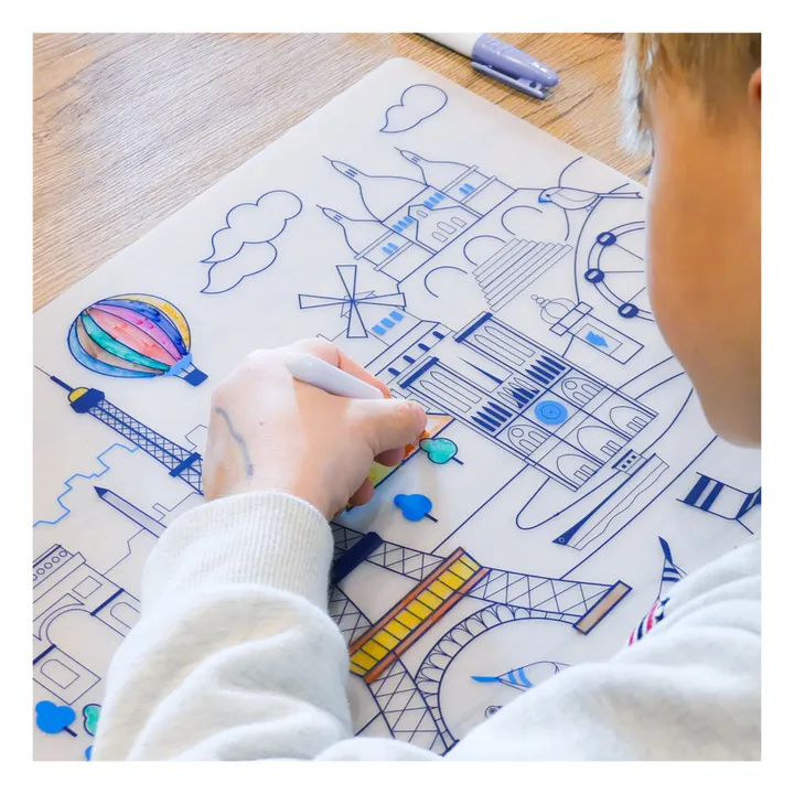 Coloring Paris Place Mats with bracelet and 5 markers- Product image n°4