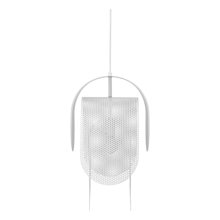 Superpose Perforated Metal Pendant Lamp | White- Product image n°2