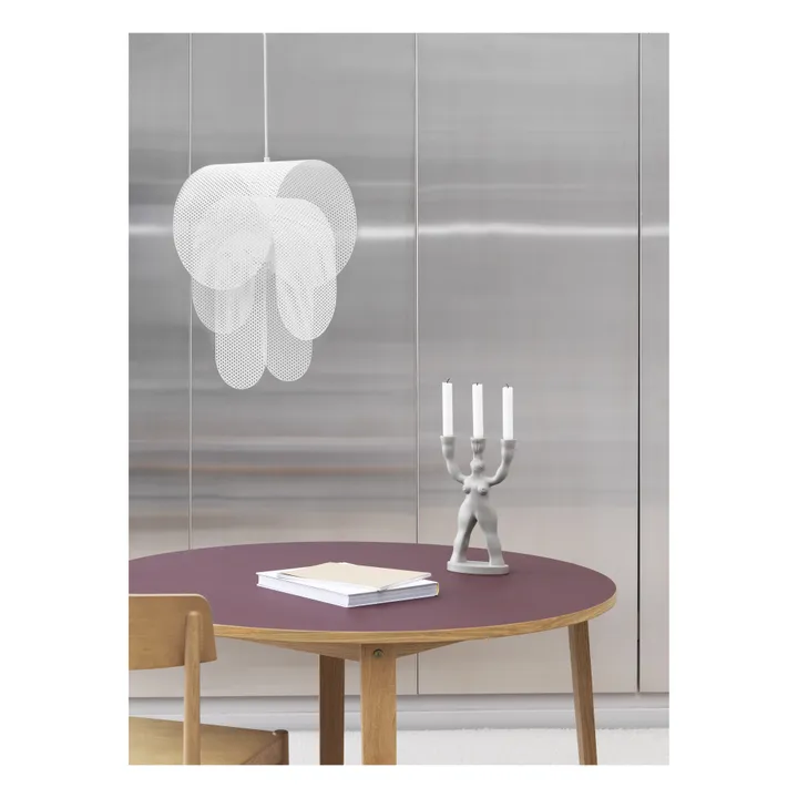 Superpose Perforated Metal Pendant Lamp | White- Product image n°4
