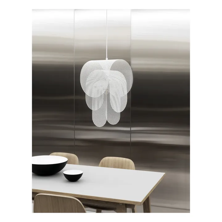 Superpose Perforated Metal Pendant Lamp | White- Product image n°6